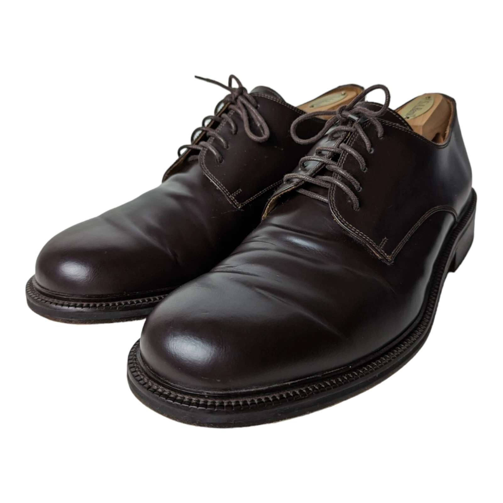 Scarpe eleganti Coach Stanley da uomo marroni in pelle taglia 12 D stringate punta rotonda GUC