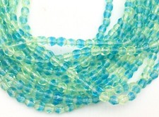 200 fine traditional Czech Fire polish multi tone faceted round Beads 4mm