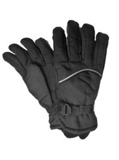 Aquarius Boys Black Snow  Ski Gloves Thinsulate Insulated Wrist Strap