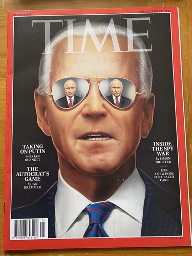 TIme Magazine 2021 Joe Biden Taking Vlad Putin War Ukraine Tim O’Brien Art Cover