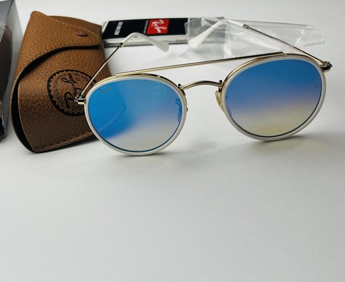 Occhiali da sole Ray-Ban rotondi doppio ponte RB3647N nuovi - Foto 5 di 9