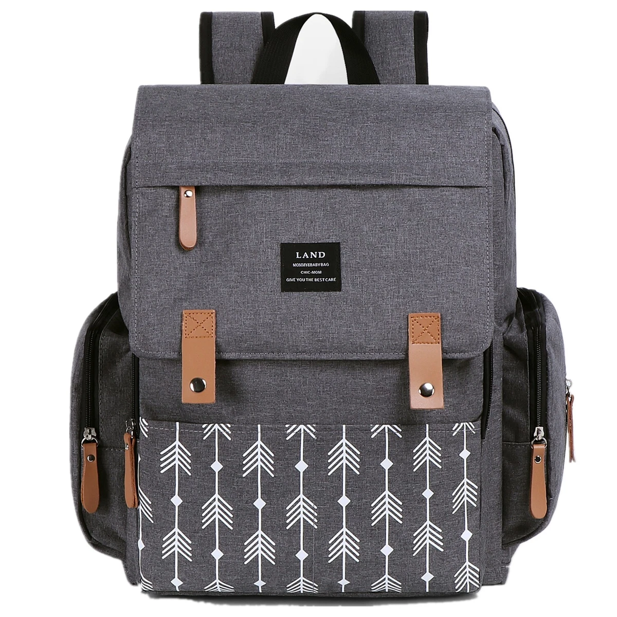 LAND Diaper Bag Backpack Multifunction Travel Backpack Maternity Changing Pad
