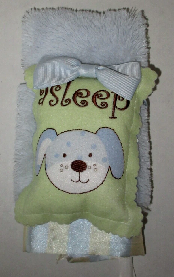 Cocalo Baby безопасности одеяло синий желтый полоски атласный плюшевый + щенок двери вешалка - Изображение 2 из 4