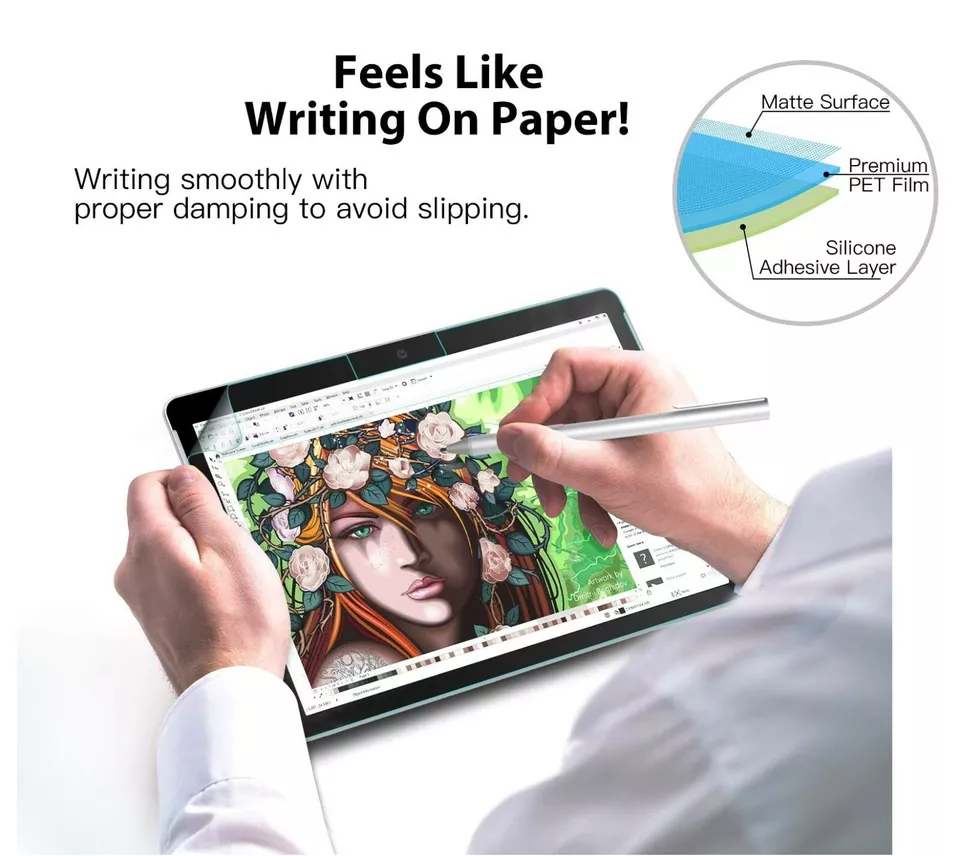 Paper Feel Matte Film Anti-Glare Screen For Microsoft surface Go Tab Model 1824 - Image 2 of 4