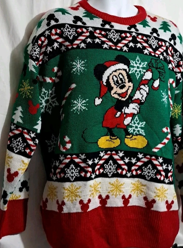 Disney Lefties Mickey Mouse Ugly Christmas Sweater Size Large - Image 3 of 4
