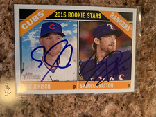 Eric Jokisch Spencer Patton Signed 2015 Topps Heritage Chicago Cubs Rangers #233