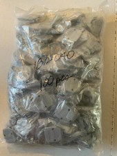 Lot 100 DB25 Male Solder D Sub Connectors  Grey Plastic Hood/Cover NEW