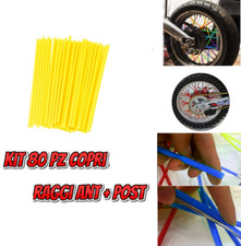 Kit 80pz Copriraggi Copri Raggi Ruote Cerchi Moto Enduro Cross Motard Giallo