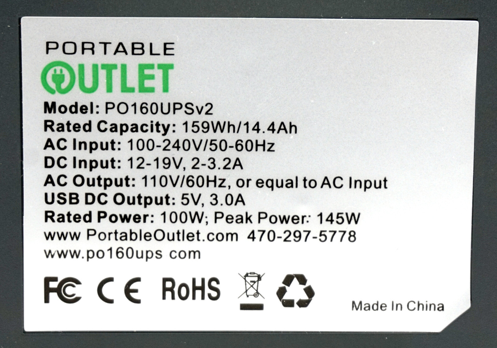 Portable Outlet Uninterruptible Power Supply & CPAP Battery Model PO160UPSv2 eBay