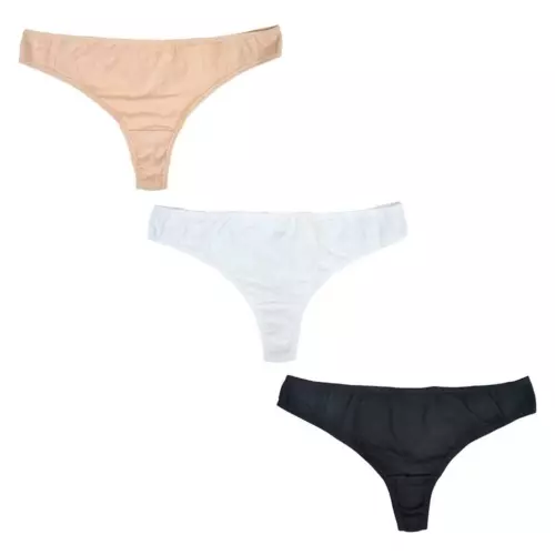 LADIES 5 PACK COTTON THONGS G STRINGS BRIEFS KNICKERS TANGA SIZE 8 10 12 14 16