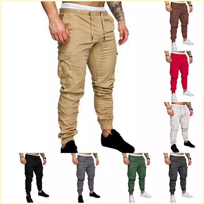 Pantalones elásticos de algodón para hombre, pantalón largo, estilo  militar,NEw