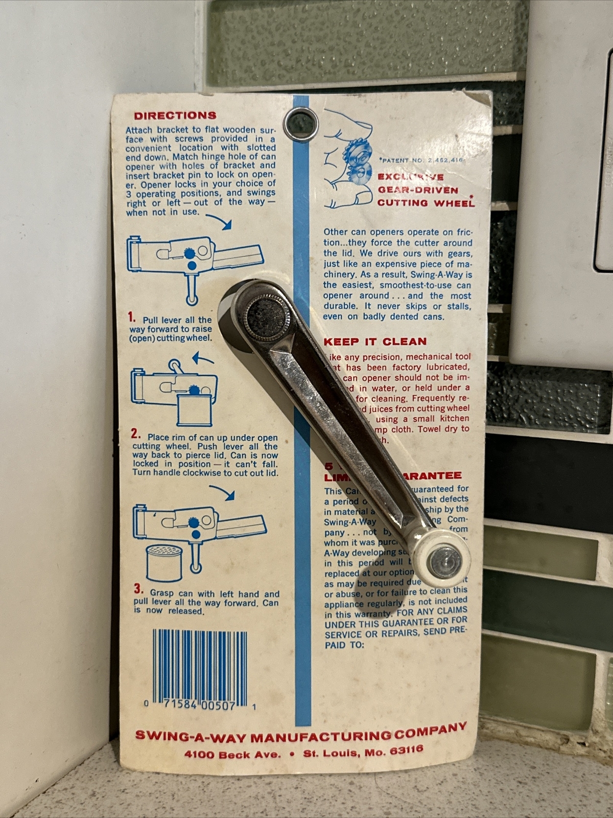 Heavy+Duty+Kitchen+Manual+Wall+Mount+Can+Opener+Swing+Away+USA+