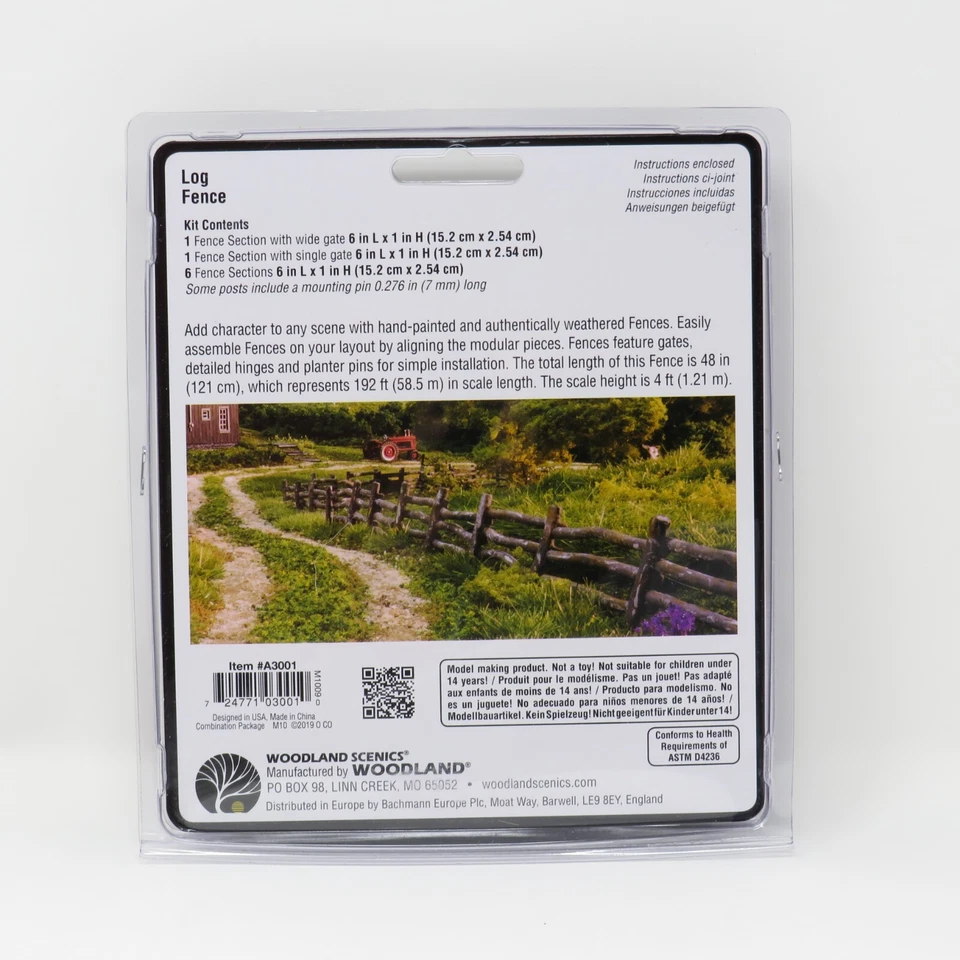 Woodland Scenics O 3001 Log Fence Rural Farm Farm Rural Land Scenery Detail Set - Image 2 of 4