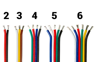 1m Kabel 20 AWG 2 3 4 5 oder 6 adrig CCT RGB RGBW RGBCW 2-6 Adern für LED Strips
