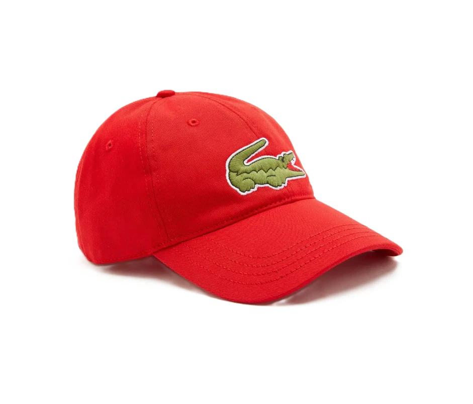 Lacoste Men's Organic Cotton Twill Big CROCH Cap Red RK9871-240 g