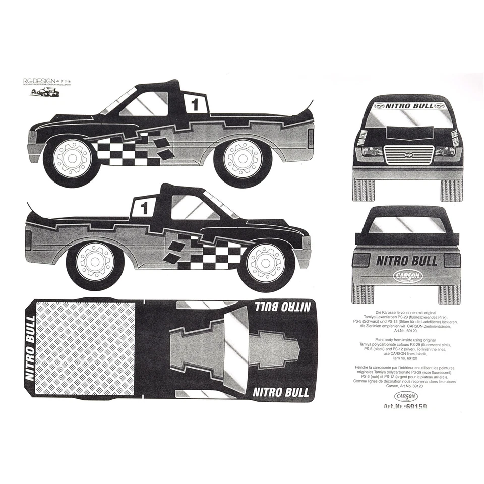 Dekorbogen 1:10 Nitro Bull Decor Aufkleber Stadium Truck Monster Carson 69159 - Bild 3 von 3
