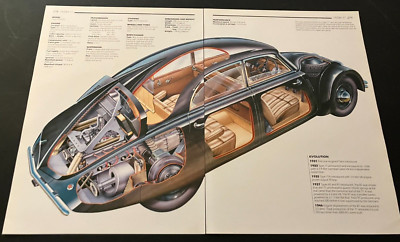 1934 Tatra 77 - Vintage Automotive Cross-Section Cutaway Art Print Wall Art