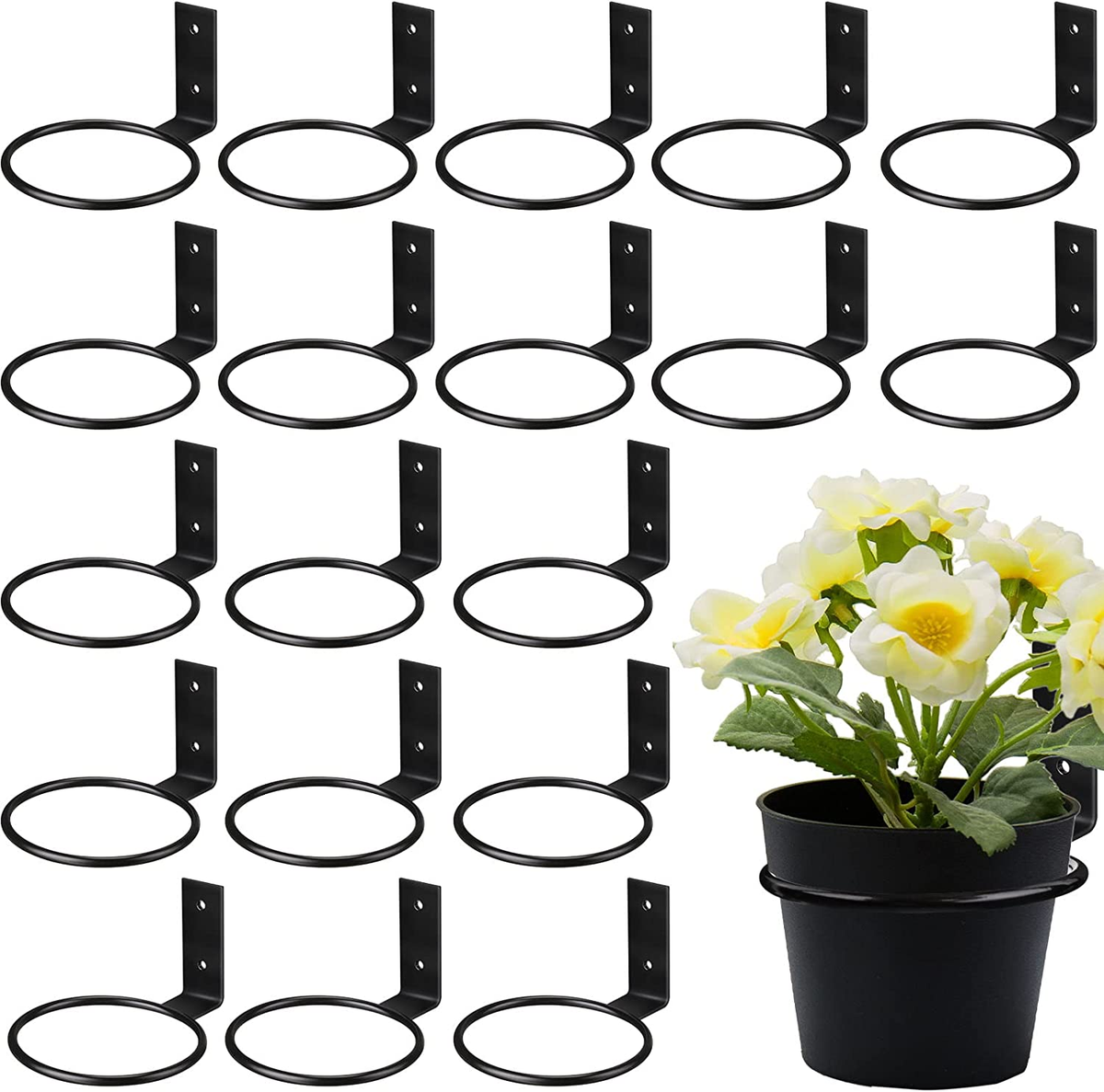 20 Pcs Flower Pot Holder Ring Wall Mounted Plant Wall Hanger Rings