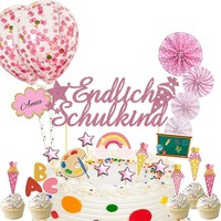 Tortendeko Einschulung 25 StüCk Schulanfang Kuchen Deko Feier Geburtstag