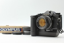 Near Mint Olympus OM-1 Film Camera Black w/ 50mm F1.4 Winder Strap From JAPAN