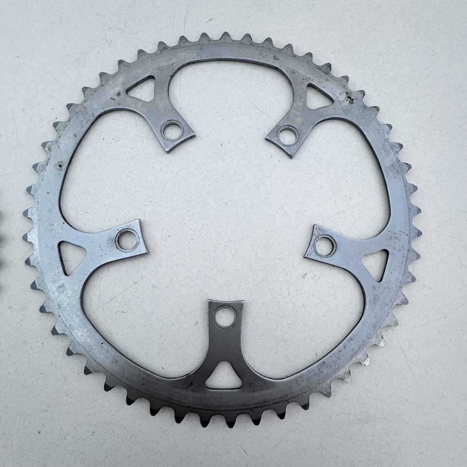 Vintage Sugino Road Bike Double Chainring Set 52 40t Silver 110 BCD 5 Bolt A52 - Image 3 of 4
