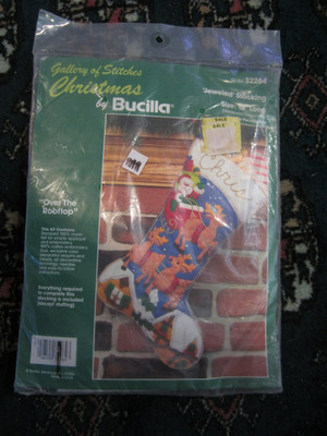 Bucilla Christmas Stocking Jeweled Over the Roof Top Kit #32264 New