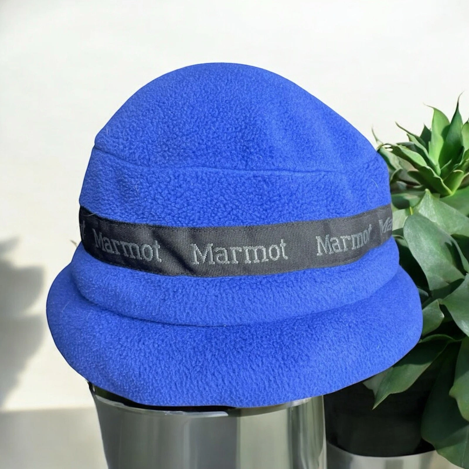 Marmot Townie Fleece Hat Cap Ear Flaps Style 1952 Made in USA Blue OS Vintage