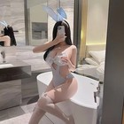 Ensemble costume cosplay robe creux dentelle dentelle lapin fille lingerie sexy