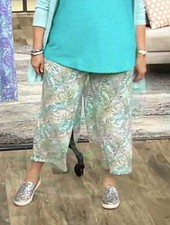 Denim  Co. Active Printed French Terry Cropped Wide-Leg Pants Small A397019