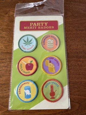 Party Merit Badge Set Embroidered Cloth New.  URBAN OUTFITTERS KNOCK. FREE SHIP