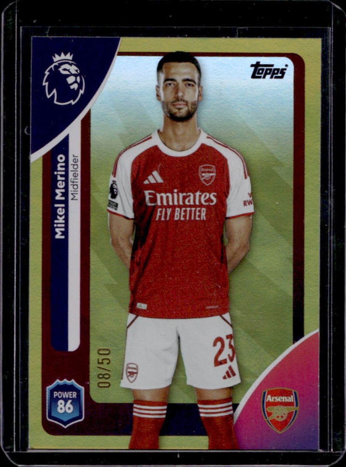 Mikel Merino 2025 Topps Premier League #6 Orange Sparkle /25 Price