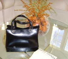 Vintage Charles Jourdan BLACK Structured Leather Hand Bag
