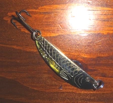 Acme Tackle Co. Side Winder Spoon, S-100G, 2-1/4" Long, 1/3 Oz., Gold, Clean