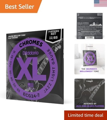 D'Addario XL Chromes Electric Guitar Strings - 7-String Jazz Light 11-65