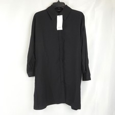 Ruti The Everyone Oversized Loose Fit Button-Down Short Dress In Black - Size XS