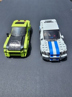 lot of 2 - LEGO Speed Champions 2 Fast 2 Furious Nissan & Mitsubishi Race Cars