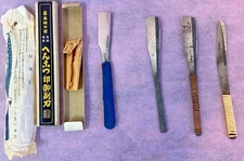 Antique Henhotsu Kamisori Straight Razor Collection Japanese Shaving Lot of 4