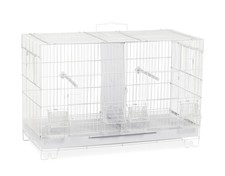 Prevue Hendryx White Breeder Cage, 1/2" Bar Spacing, Finches Canaries
