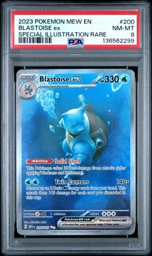 2023 POKEMON MEW EN-151 SPECIAL ILLUSTRATION RARE #200 BLASTOISE EX PSA 8