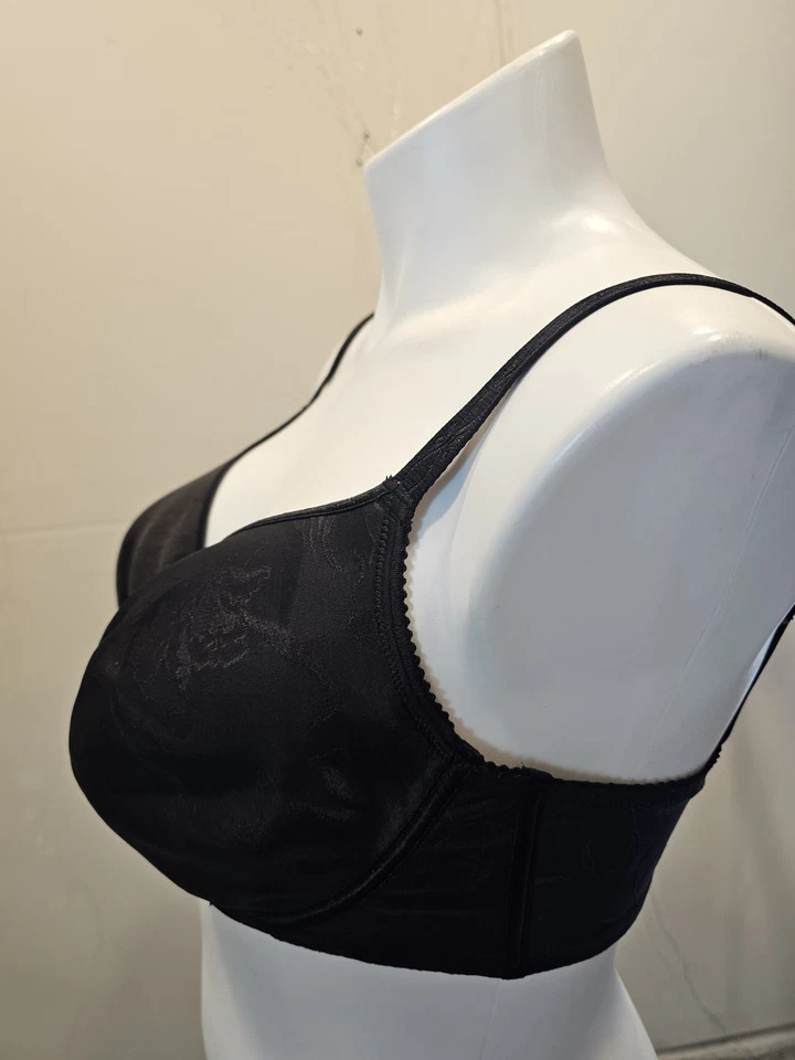 Fayreform Profile Perfect 胸罩 38F 码 T 恤钢圈黑色印花 — 第 2/4 张图片