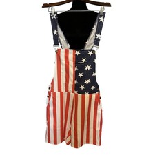 American Flag Overalls Shorts Unisex SmallRed White Blue Stars Stripes Patriotic