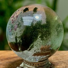 21G Natural Green Ghost garden Quartz Ball Crystal Sphere Mineral Specimen