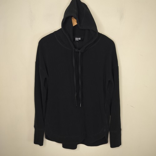 Sweaty Betty Black Escape Luxe Fleece Hoodie Small Womens Thumb Holes Drawstring