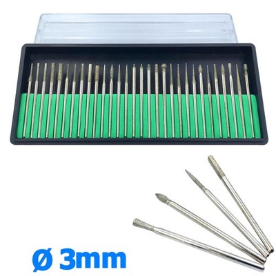 30 tlg. Set Diamantenschleifer Gravur Fräser Aufsatz mini Schleifer für Dremel 