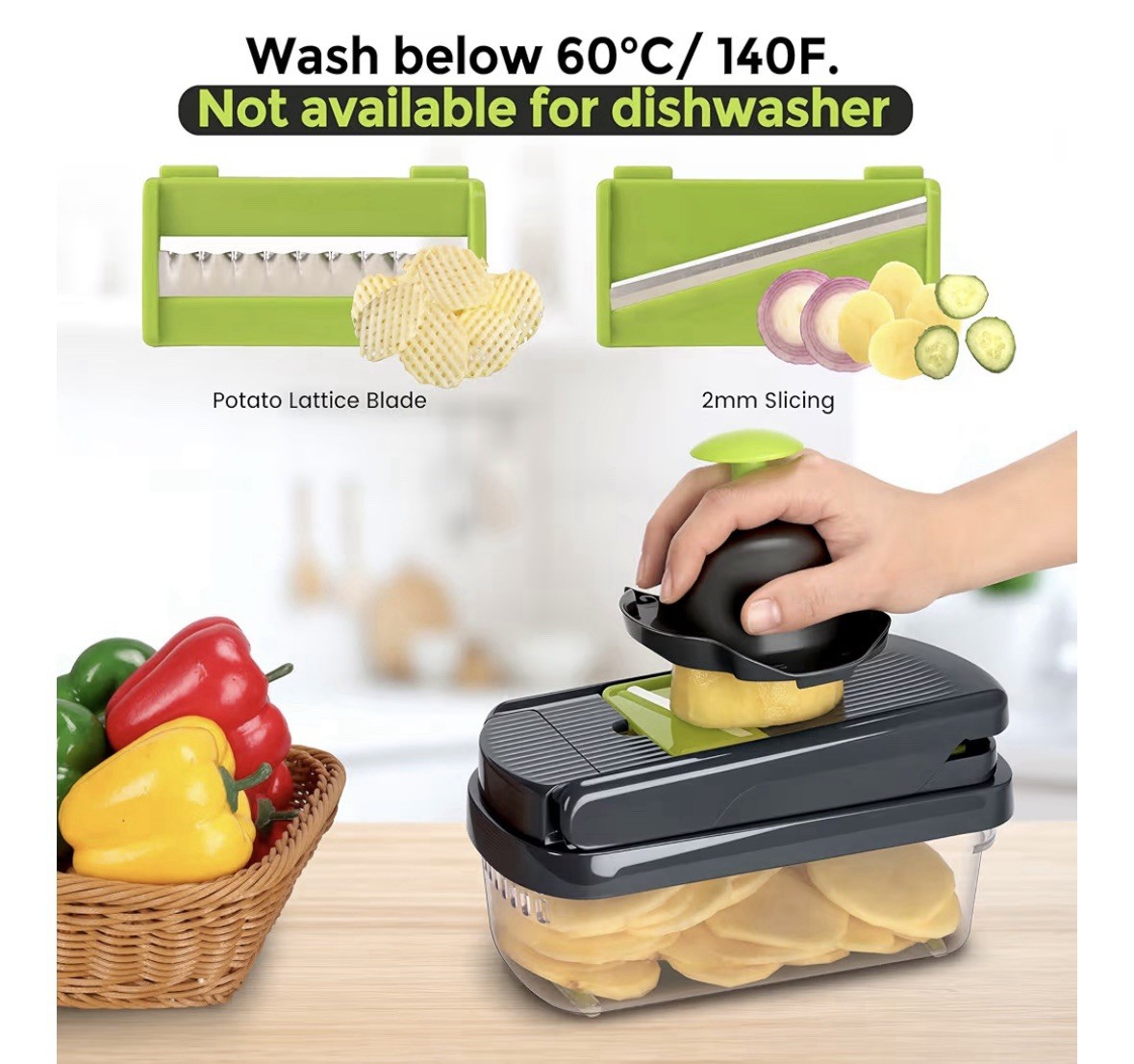 Vegetable Fruit Chopper Cutter 14-in-1 Onion Veggie Dicer Slicer for Kitchen