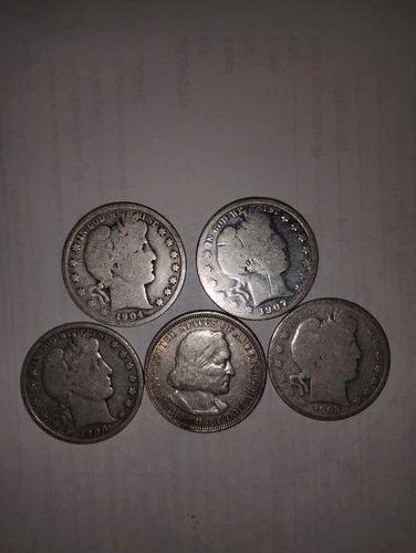 five silver half dollars