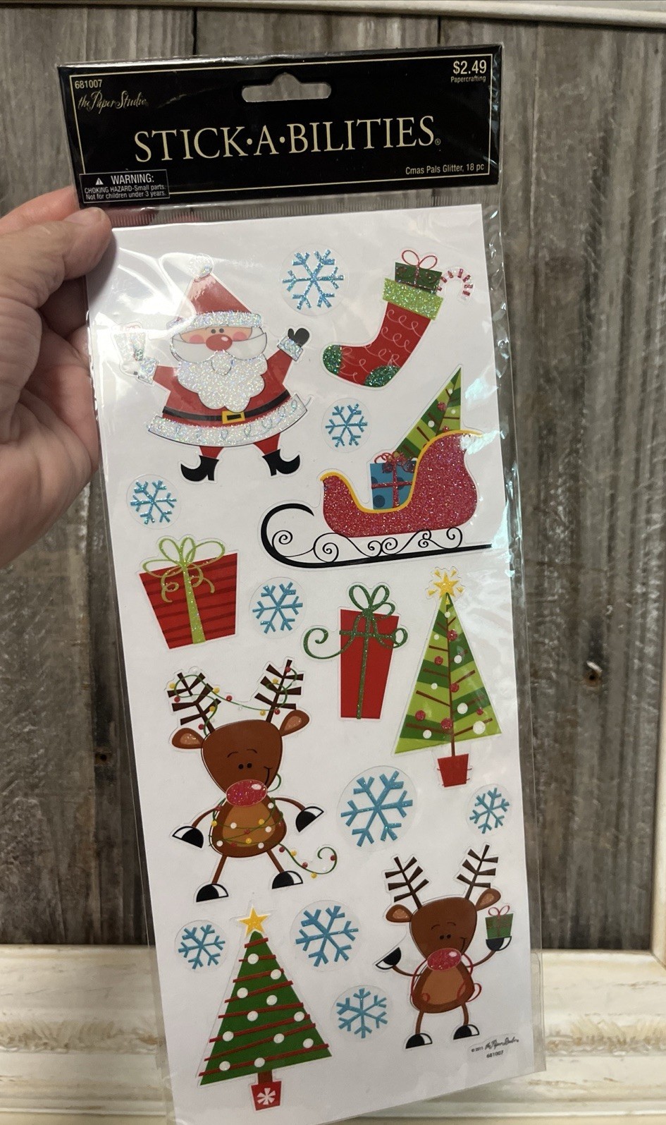 Pal Sticker THE PAPER STUDIO STICK-ABILITIES CHRISTMAS PALS GLITTER STICKERS NEW | eBay