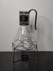 Vintage MCM Pyrex Heat Proof Coffee Carafe w Original Black Metal Stand