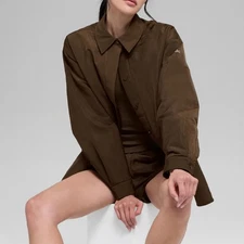 Alo Yoga Socialite Shacket Size Small Espresso New with tags 