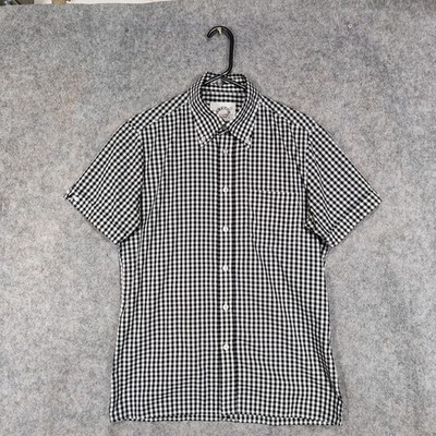 Brutus Trimfit Shirt Mens Medium Grey Gingham Check Mod 60s Suedehead Ska Soul